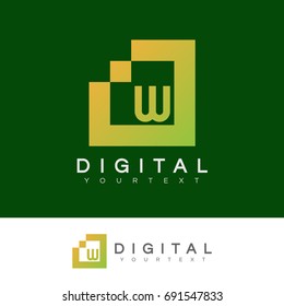 digital initial Letter W Logo design