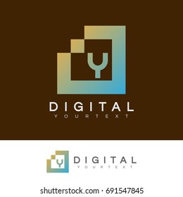 digital initial Letter Y Logo design