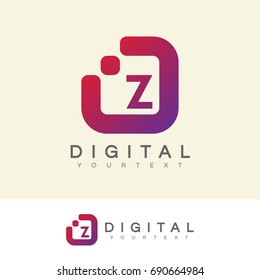 digital initial Letter Z Logo design