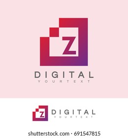 digital initial Letter Z Logo design