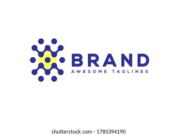  Digital innovation circuit logo vector
