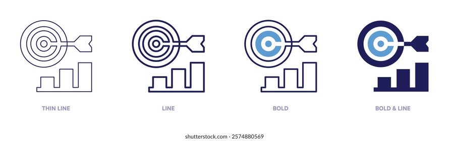 Digital innovation icon in 4 different styles. Thin Line, Line, Bold, and Bold Line. Duotone style. Editable stroke.