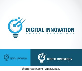 digital innovation logo creative technology growth smart connect world design concept