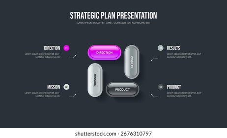 Digital Innovation Presentation Template Vector Illustration. Enterprise Report Four Element Infographic Frame Design. Market Launch 4 Option Diagram Slide Layout.