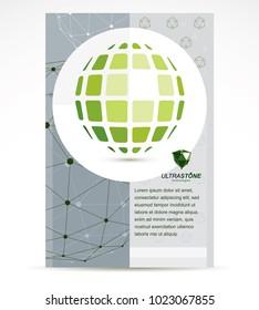 Digital innovations business promotion idea, brochure head page. Vector abstract 3d bright geometric shape, polygonal figure.