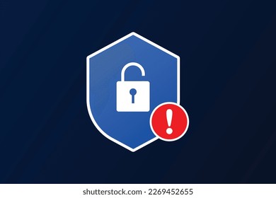 Digital insecurity icon and security alert symbol.