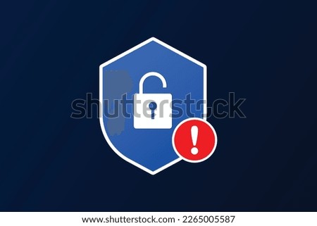 Digital insecurity icon and security alert symbol.