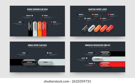 Digital Insight Four Five Two Three Step Infographic Frame Design Vector Illustration Collection. Creative Review 4 5 2 3 Option Diagram Slide Template Set.