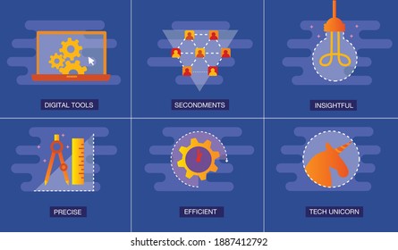 Juego de iconos de visión digital