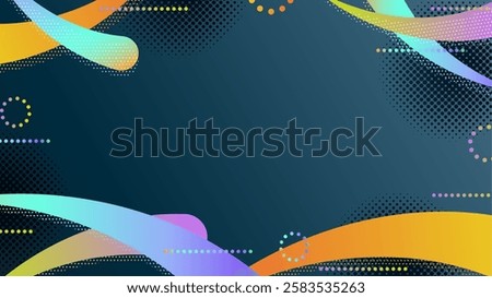 Digital inspired background geometric memphis frame