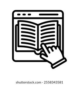 Digital Instruction Vector Lineal Icon on white background.