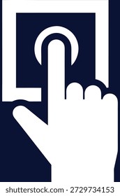 Digital Interaction Concept: A Stylized Hand Interacting with a Screen, Representing Touchscreen Technology and User Interface Elements in Halftone Style