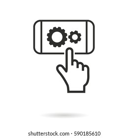 Digital Interaction Vector Icon. Black Illustration Isolated On White Background For Graphic And Web Design.