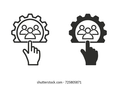 Digital interaction vector icon. Black illustration isolated on white background for graphic and web design.