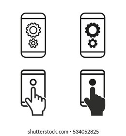 Digital interaction vector icons set. Illustration isolated for graphic and web design.