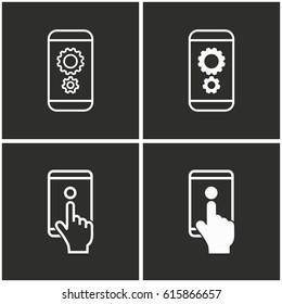 Digital interaction vector icons set. Illustration isolated for graphic and web design.