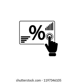 Digital interest rates data on touch screen icon. Element of touch screen technology icon. Premium quality graphic design icon. Signs and symbols collection icon for websites