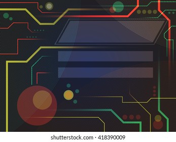 digital interface background with blank frame