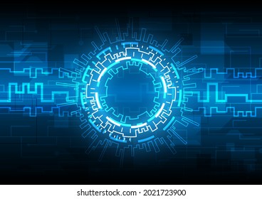 Digital interface. Futuristic Sci-Fi Wave HUD frame. Data engineering. Abstract hologram hi-tech background. Virtual reality technology of holographic