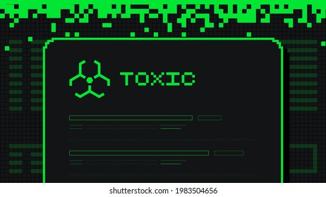 Digital interface pixel art toxic crypto blockchain system