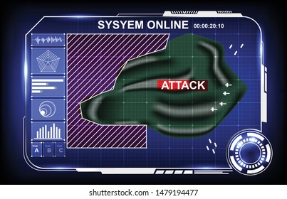 digital interface screen of the island