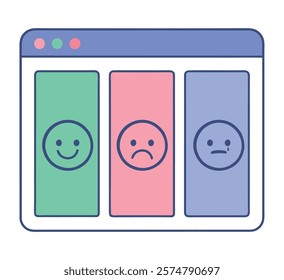 Digital interface showing emotions isolated