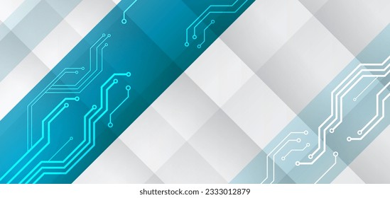 Digital internet communication on blue background. Wide Cyber security internet and networking concept. Hi-tech vector illustration with various technology elements. Abstract global sci fi concept.