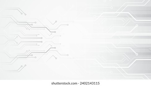 Digital internet communication on grey background. Wide Cyber security internet and networking concept. Hi-tech vector illustration with various technology elements. Abstract global sci-fi concept.