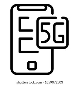 Icono digital de Internet móvil. Esquema del icono del vector digital de Internet móvil para el diseño web aislado en fondo blanco