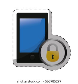 digital or internet security icon sticker image vector illustration design 