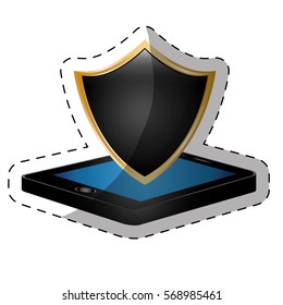 digital or internet security icon sticker image vector illustration design 