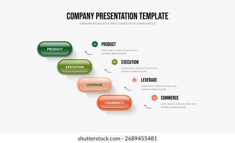 Digital Introduction Four Element Diagram Frame Template. Product Solution Slide Layout Vector Illustration. Service Forecast 4 Step Infographic Slideshow Design.