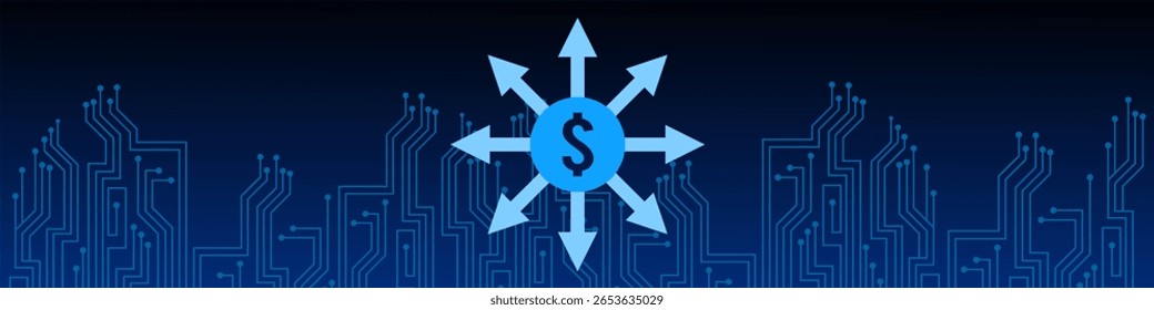 Digital investment concept vector, illustrating online finance, growth, and smart money management. for fintech, cryptocurrency, or modern wealth designs, signifying future-focused financial strategy
