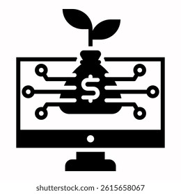 Digital Investment Icon Element For Design