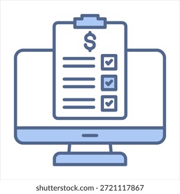 Ilustración vectorial de icono azul de Factura digital