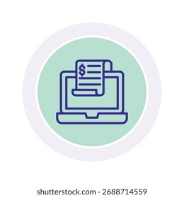 Ícone do círculo de cores da fatura digital, vetor, pixel perfect, arquivo do ilustrador 