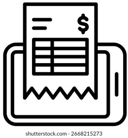 Digital Invoice Icon Element for Design
