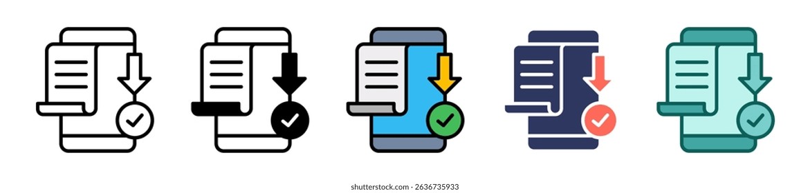 Digital Invoice Icon Multiple Vector Illustration