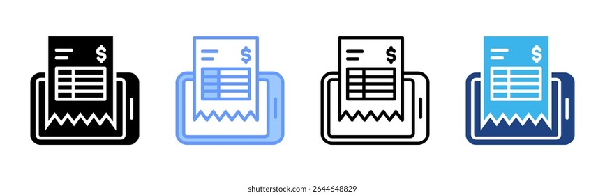 Digital Invoice icon sheet multiple style collection