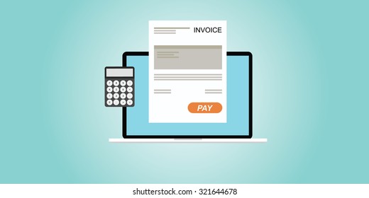 Digital Invoice Laptop Or Notebook With Calculator