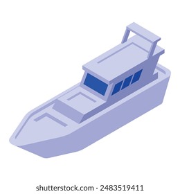 Digital isometric artwork of a stylish contemporary yacht on a white background