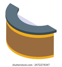 Digital isometric illustration of a single piece of chocolate cake on a white background