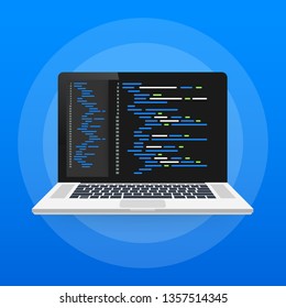 Digital java code text. Computer software coding vector concept. Programming coding script java, digital program code on screen illustration. Vector stock illustration.