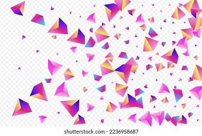 Digital Jewel Vector Transparent Background. Cosmic Minimal Crystal Layout. Rainbow Business Geometric Design. Unicorn Tetrahedron Scattered Flyer.