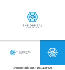 Digital Jewelry  logo template vector illustration