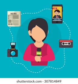 Digital journalism design, vector illustration eps 10.