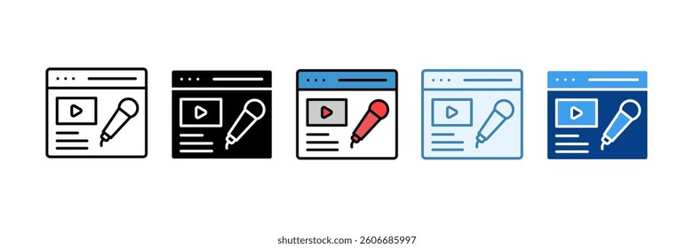 Digital Journalism Icon Set Multiple Style Collection