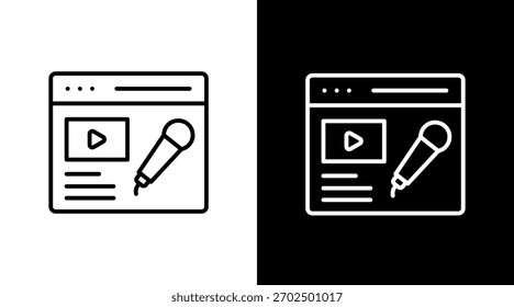 Digital Journalism White Icon Set Design