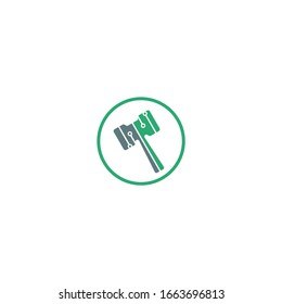 Digital Judge Gavel Icon design, law firm, technology, vector design template