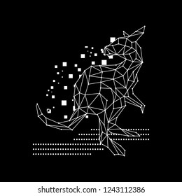 Digital Kangaroo Line Vector